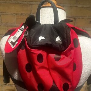 NWT Kids Red & Black Ladybug Backpack